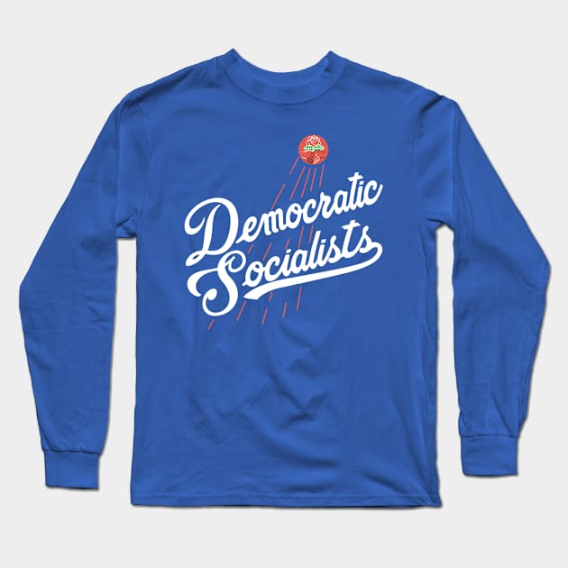 Democratic Socialists Baseball Blue Long Sleeve T-Shirt by radsquare